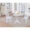 International Concepts Round 42, Round Top Pedestal Table with 2 Chairs, White, 42 in W, 42 in L, 30.3 in H, Wood, White K08-42DPT-27B-C61-2 - alternate 3